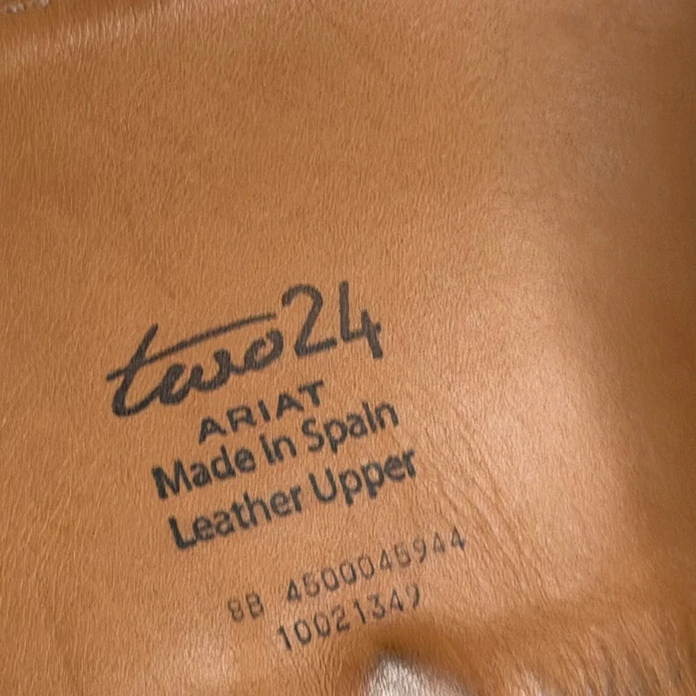 Two24 Ariat Suede Leather Tall Boots Heel Side Zip Brown Spain Women Shoe Size 8